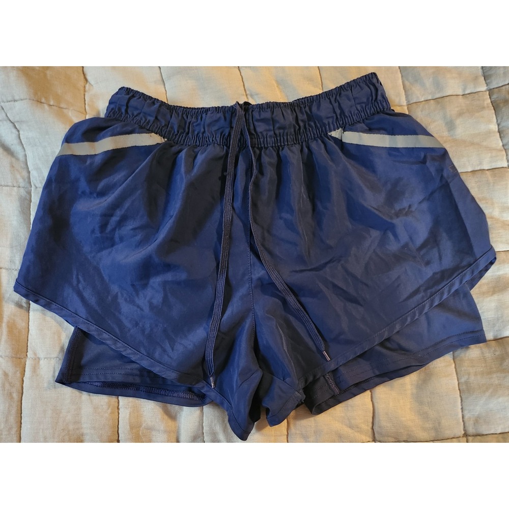 LEG3ND WOMEN'S BLUE 2-LAYER MEDIUM COMPRESSION‎ LINED RUNNING SHORTS SIZE SMALL